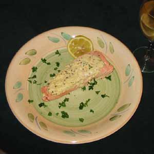 Salmon with White Wine Sauce